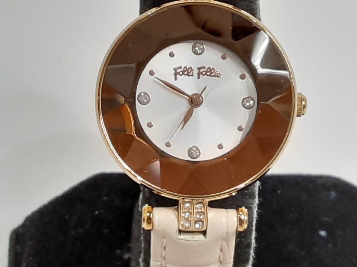 フォリフォリ Folli Follie レディース 腕時計 WF18R047SS SS GP レザー ブレス アナログ クォーツ QZ ウォッチ 【中古】 ht5401拍卖