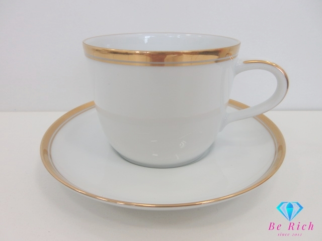 ノリタケ NORITAKE カップ & ソーサー 2客 セット ホワイト 白 ゴールド シルバー ペア 陶器 コップ 皿 食器 テーブル 【中古】 bh2760拍卖