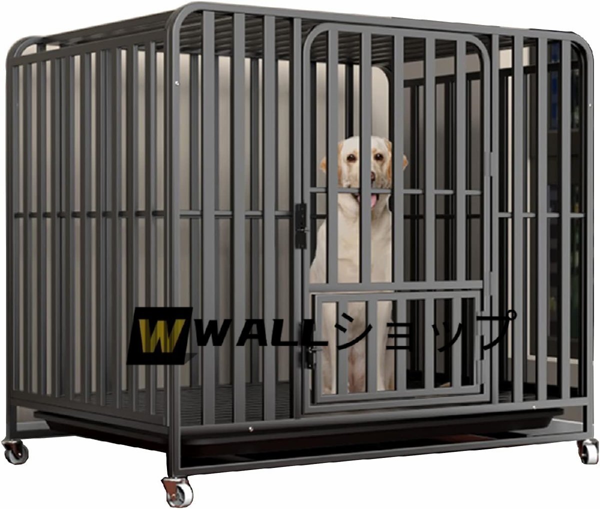 ペット サークルトレー付 網すのこ すのこ 大型犬ペット 用ケージ スチール製 キャスター付き ペットサー 特大 犬小屋 室内/屋外 95#拍卖