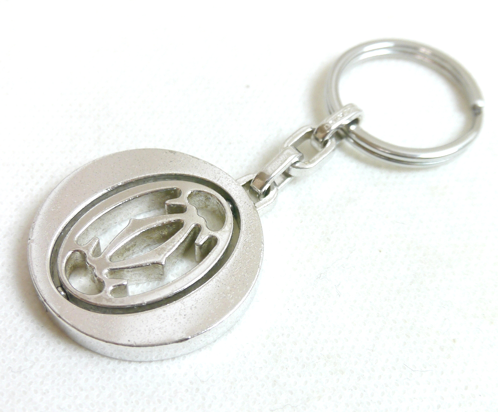 美品 カルティエ キーホルダー 回転 シルバー チャーム拍卖