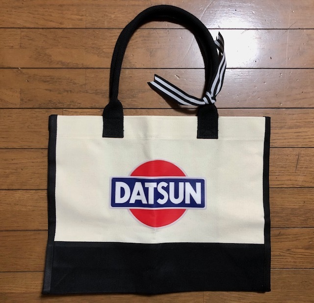 誰も持ってない?さり気なく目立つ!DATSUN ダットサンロゴ トートバッグ 送料無料!S30 サニー ダットラ ブルーバード 510 SSS拍卖