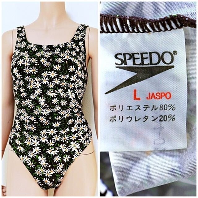 CE4-X99T☆//ミズノ製speedoスピード*競泳水着*日本製*L*フェミニンな総花柄※一番安価な送料はゆうパケット250円【9/20~23日は休業です】拍卖