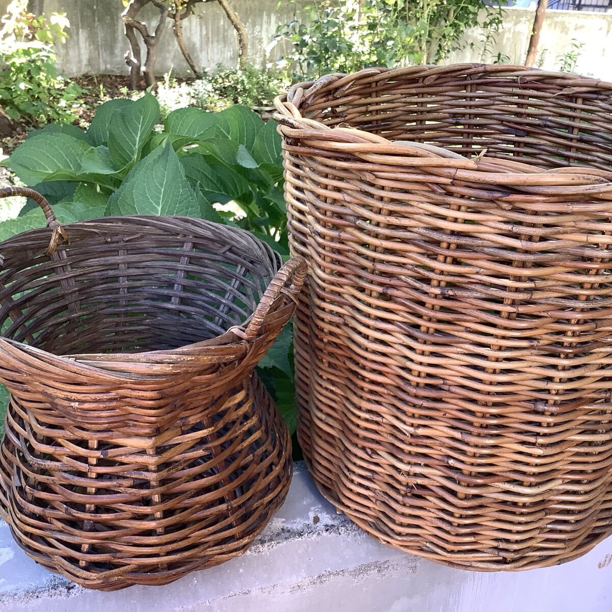 籐鉢カバー アラログ鉢カバー プランターカバー 花器 竹製 レトロ かご ゴミ箱拍卖