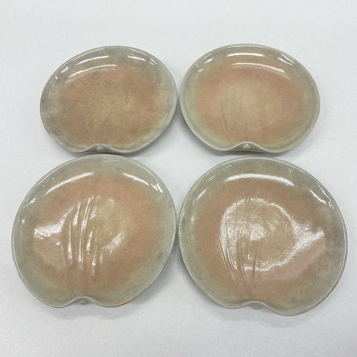T96 陶器 萩焼 松光山 栄光 銘々皿 4枚セット まとめて 和食器 皿 菓子皿 取り皿 食器拍卖