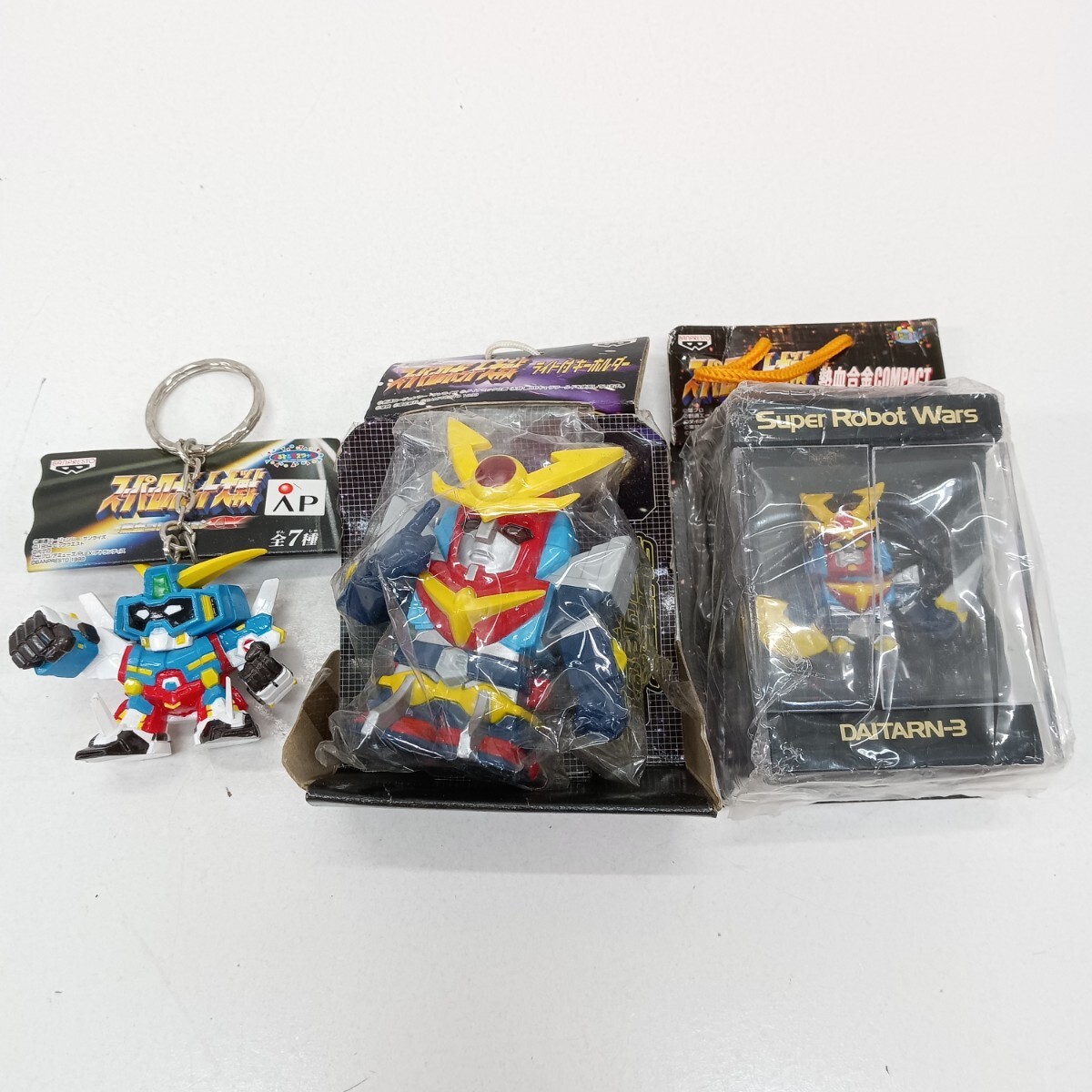 483 未使用 スーパーロボット大戦 熱血コレクションα 熱血合金COMPACT キーホルダー ライト付キーホルダー フィギュア 3点セット 保管品拍卖