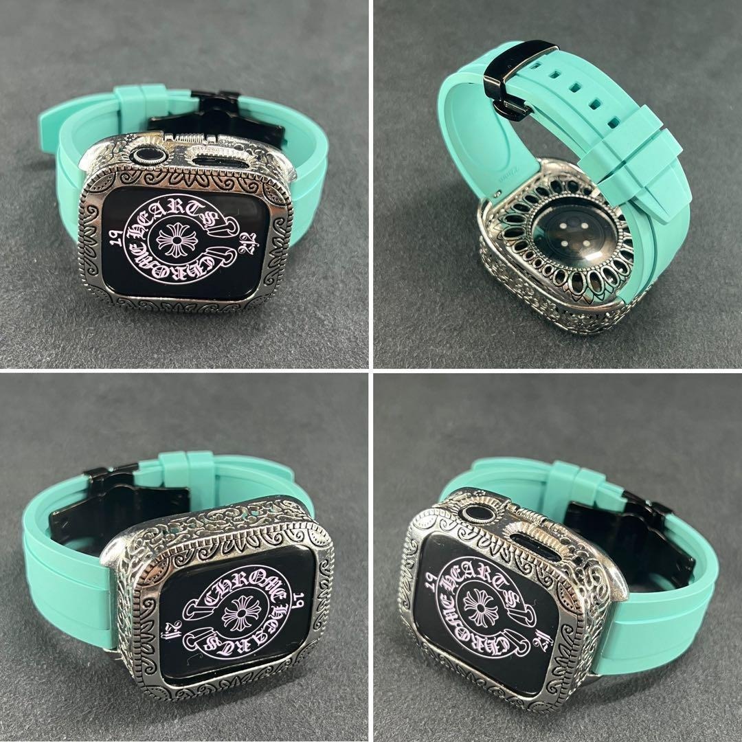 アップルウォッチ メタル ケース ワインディング ラバー ベルト セット 46mm 49mm 45mm 44mm 41mm 40mm ウルトラ拍卖