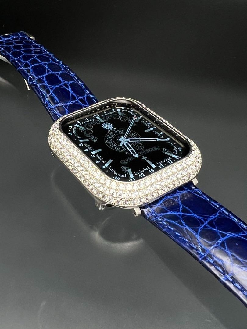 アップルウォッチ czダイヤモンドベゼル ワニ革レザーベルト 49mm 45mm 44mm 41mm 40mm ウルトラ拍卖