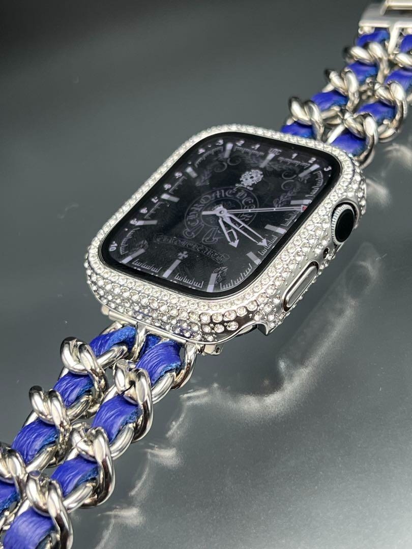 アップルウォッチ cz ケース 本革 チェーン ベルト セット 49mm 46mm 42mm 45mm 44mm 41mm 40mm ウルトラ シリーズ10拍卖