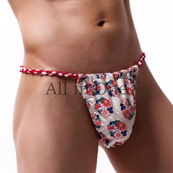 183-101-8 和柄デザインツイスト ふんどし Tバック メンズ 【画像カラー,Mサイズ】男性 下着 パンツ エロ Gストリング ゲイ ショーツ .2拍卖