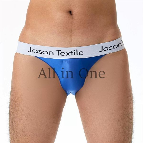 183-126-9 光沢 ツヤツヤ トライアングル ビキニ ブリーフ【ブルー,Mサイズ】男性 メンズ 下着 ショーツ セクシー インナー パンツ .3拍卖