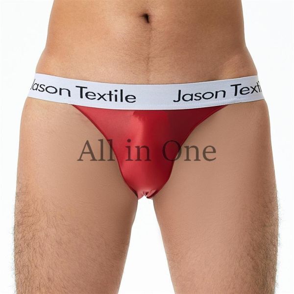 183-120-9 光沢 ツヤツヤ トライアングル ビキニ ブリーフ【レッド,Mサイズ】男性 メンズ 下着 ショーツ セクシー インナー パンツ .3拍卖
