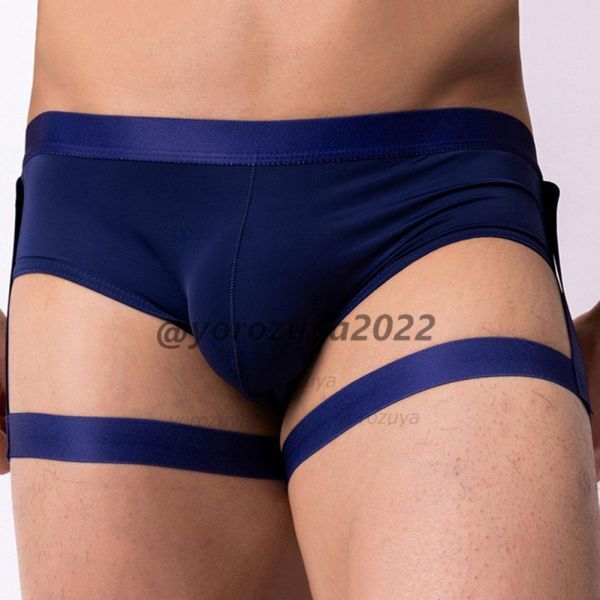 169-80-12 メンズ アンダーサスペンダー レッグストラップ【ネイビー,L】男性 ランジェリー セクシー ゲイ ボクサーパンツ インナー .1拍卖