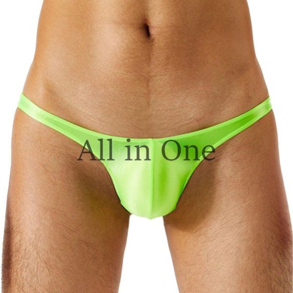 180-92-10 ツヤツヤ 光沢 ブリーフ メンズ セクシー Tバック 【グリーン,Mサイズ】男性 下着 Gストリング アンダーウェア ショーツ.2拍卖