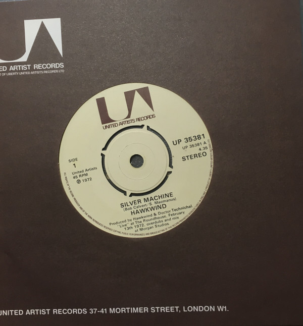 英7” Hawkwind Silver Machine (Live At The Roundhouse, February 13 UP35381 UNITED ARTISTS /00080拍卖