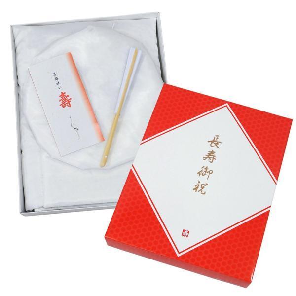 【白寿のお祝いに】白い祝着/ちゃんちゃんこ 3点セット 化粧箱入 敬老の日 15898拍卖