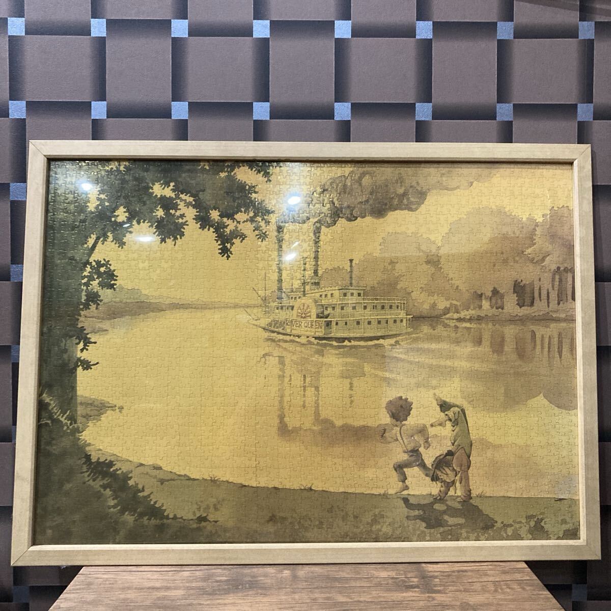 希少 トムソーヤの冒険 ジグソーパズル 完成品 額入り拍卖