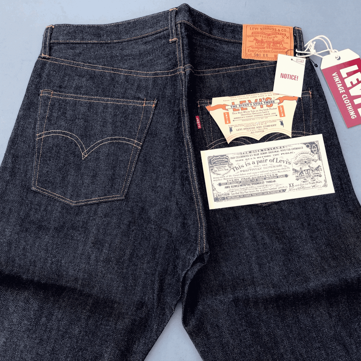 旧米国製 1955モデル 日本企画 LEVI'S 501XX 55501-0051 W34 L36 リジッド デッドストック デニムパンツ アメリカUSA製 50s 55s 50155拍卖