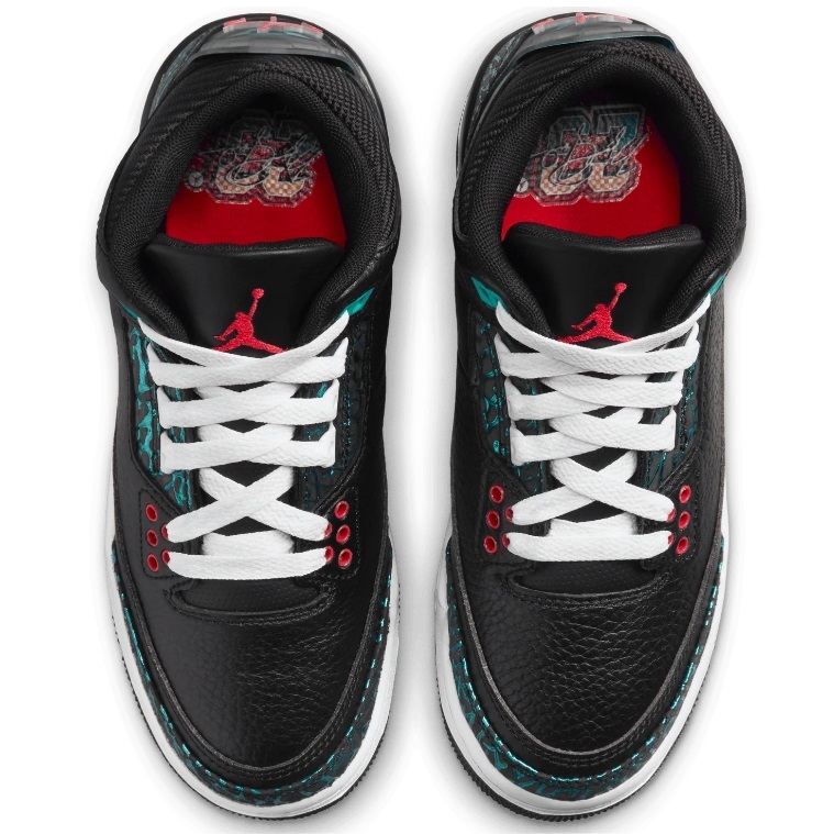 ■ナイキ エア ジョーダン 3 レトロ GS ブラック/ハイパージェイド 新品 24.5cm US6.5Y NIKE AIR JORDAN 3 RETRO GS FV5437-001拍卖