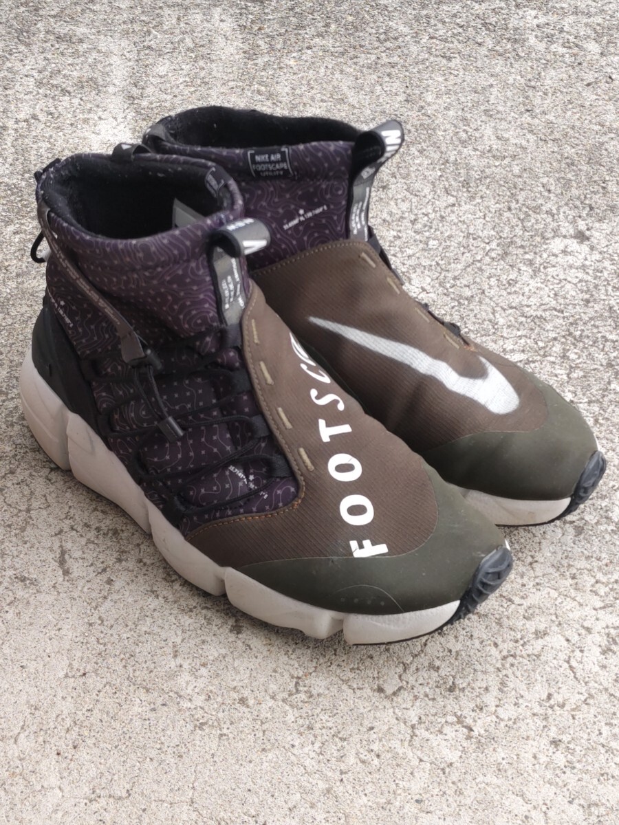 ■ナイキ エアフットスケープ ミッド ユーティリティ ブラック/カーゴカーキ 中古 27.0cm US9 NIKE AIR FOOTSCAPE MID UTILITY 924455-001拍卖