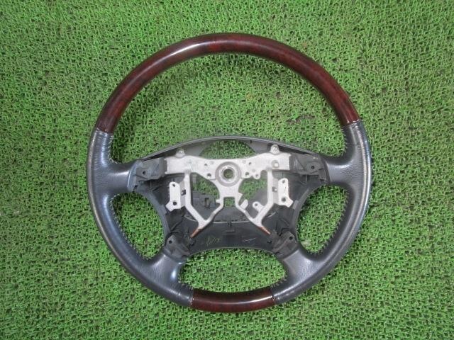 ノア DBA-AZR60G ステアリングホイール ハンドル 45100-28440 レザー ウッド グレー 木目 /50263拍卖
