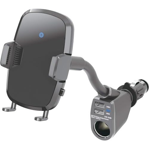 ワイヤレス充電/シガーソケット ペルシード(Pellucid) 車内用品 スマホホルダー 自動開閉ワイヤレス充電ホルダーフレキシブルBK PPH2046拍卖