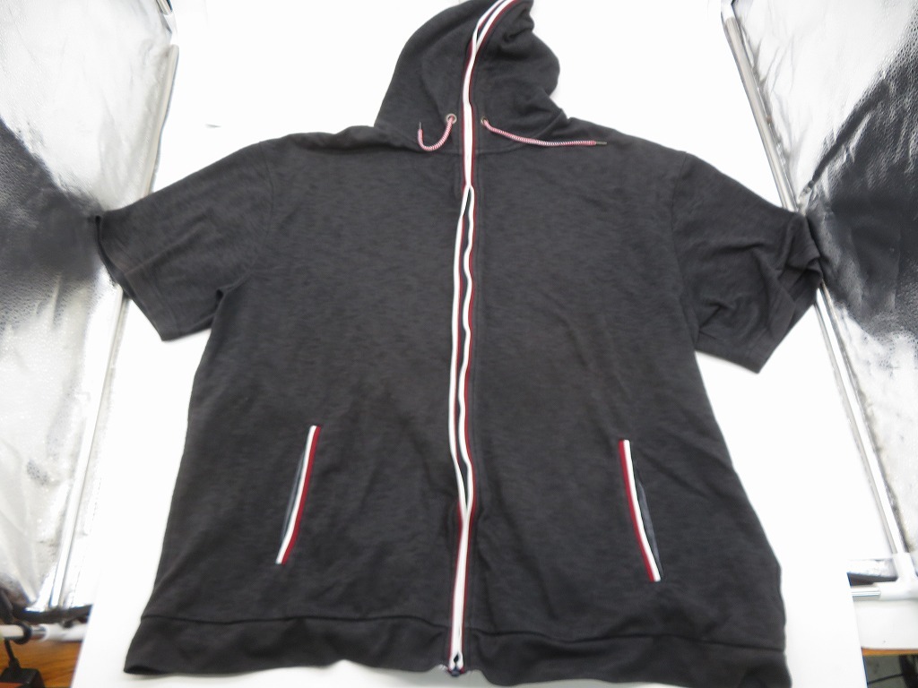 JM416★パーカー ブラック レッド ホワイト XLサイズ フード付き 古着拍卖