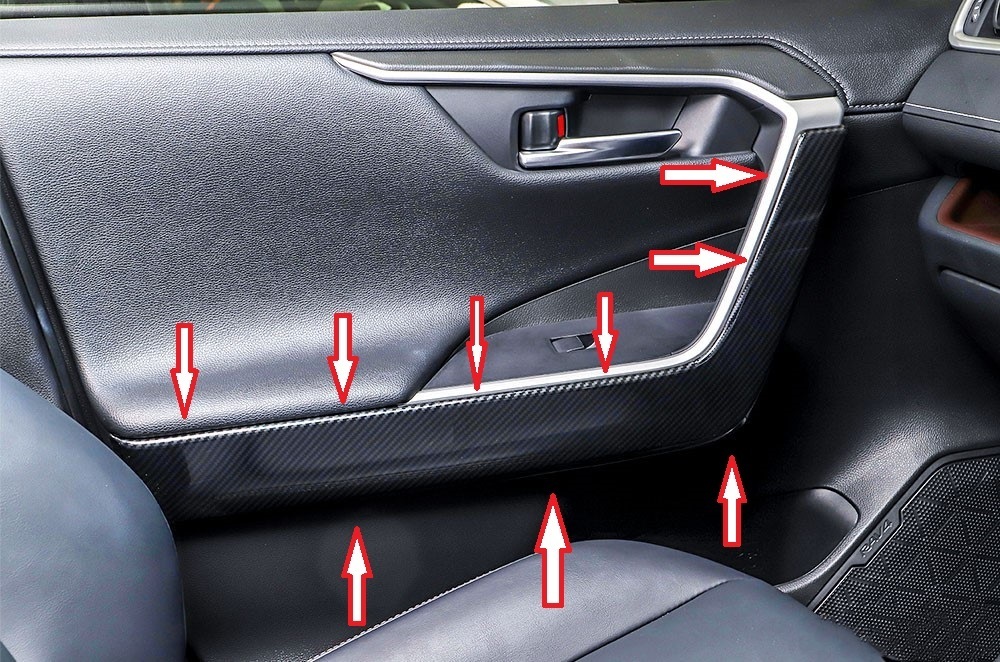 在庫限り送料無料 処分中 XA50 RAV4 50系 2019-用 ドアインサイド インテリアパネル カーボン調 ABS樹脂 インテリアパネル パーツ 未使用拍卖