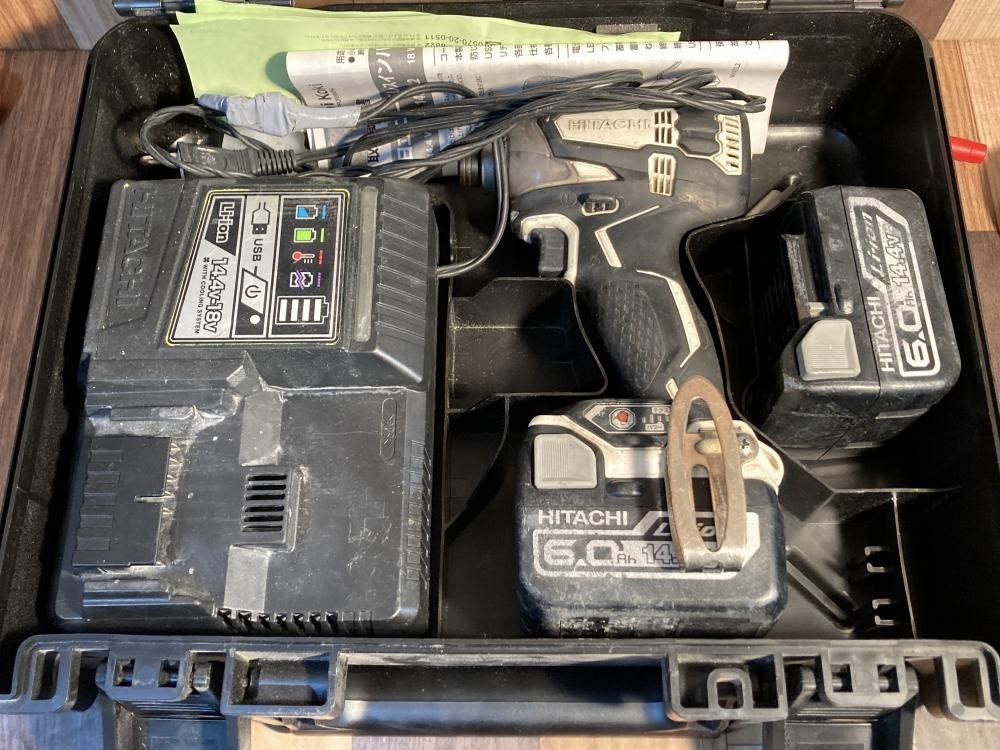 007◇おすすめ品◇日立 14.4Vコードレスインパクトドライバ WH14DDL2 軸ブレ大 充電器コード補修跡有拍卖
