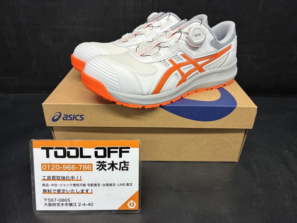 015●未使用品・即決価格●asics 安全靴 1273A092-100 26.5 ショッキングオレンジ×ホワイト拍卖