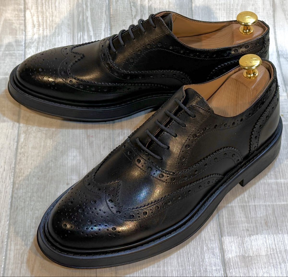 【未使用】BRUNOMAGLI ブルーノマリ◆25cm 40◆ITALY製 フルブローグ オックスフォード 本革 革靴 ビジネスシューズ ドレスシューズ メンズ拍卖