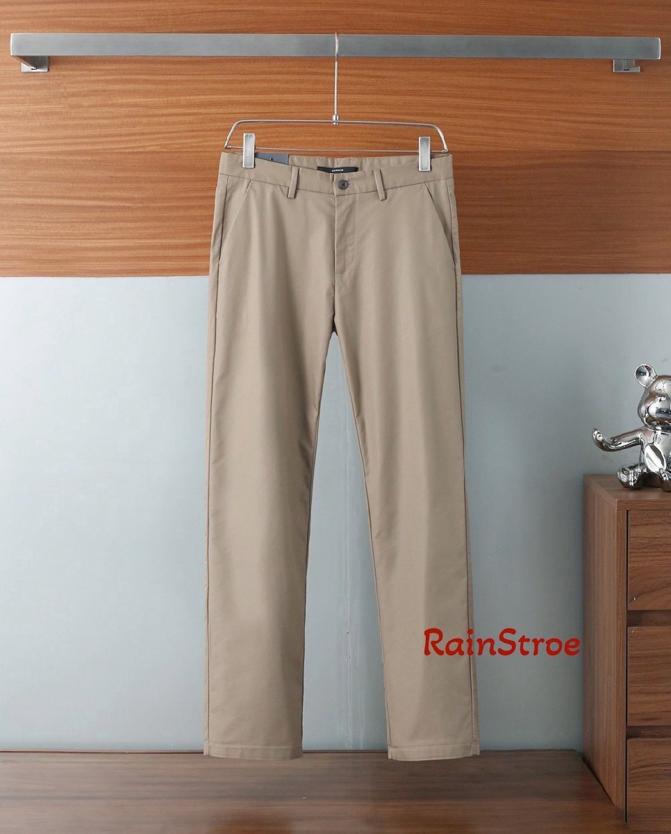 Ermenegildo Zegna エルメネジルド ゼニア スラックスパンツ メンズロングパンツ カーキ W38 長ズボン ボトムス カジュアルパンツ 綿拍卖