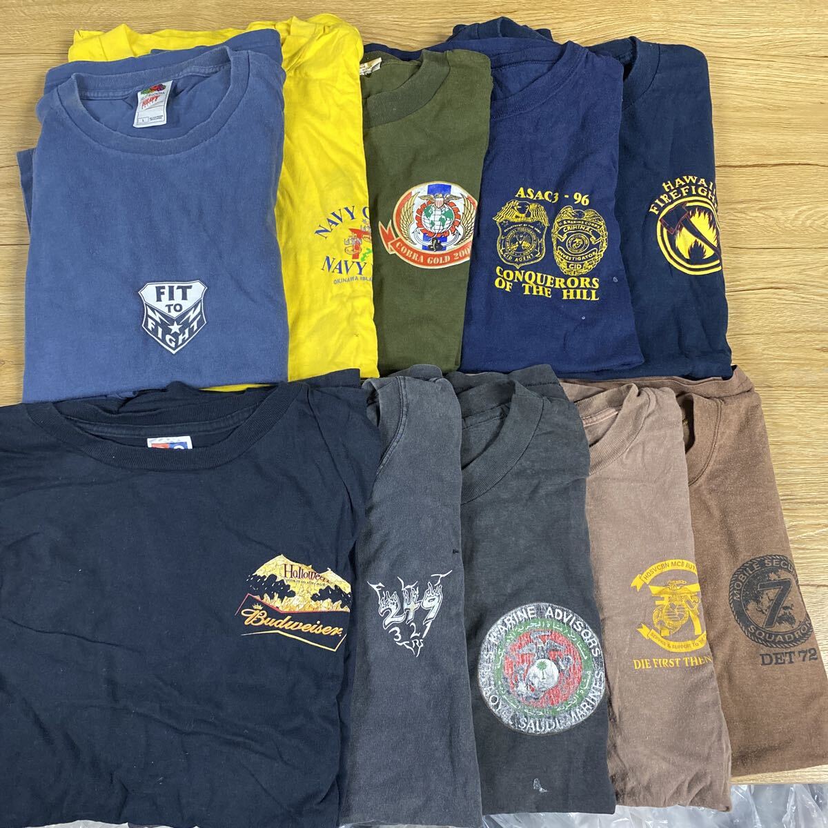 UTM158 【セット売り★】古着 ミリタリー アメリカ Tシャツ 半袖 古着卸 ロゴ 10着 セット 米軍 現状品拍卖