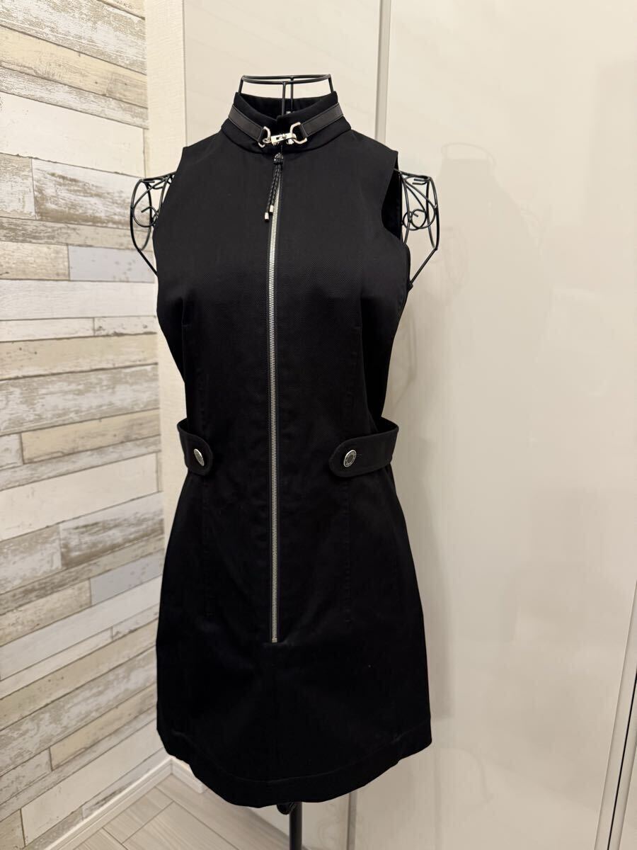 美品エルメス HERMES 19SS エルメス フロントジップワンピース 34 ノースリーブワンピース拍卖
