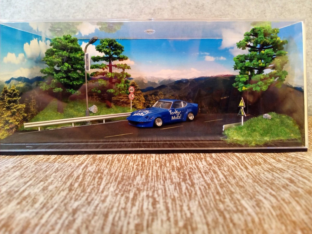 シャコタンブギ 1/64スケール アキラのヤンキーメイトZ 峠道ジオラマセット 街灯点灯仕様♪拍卖