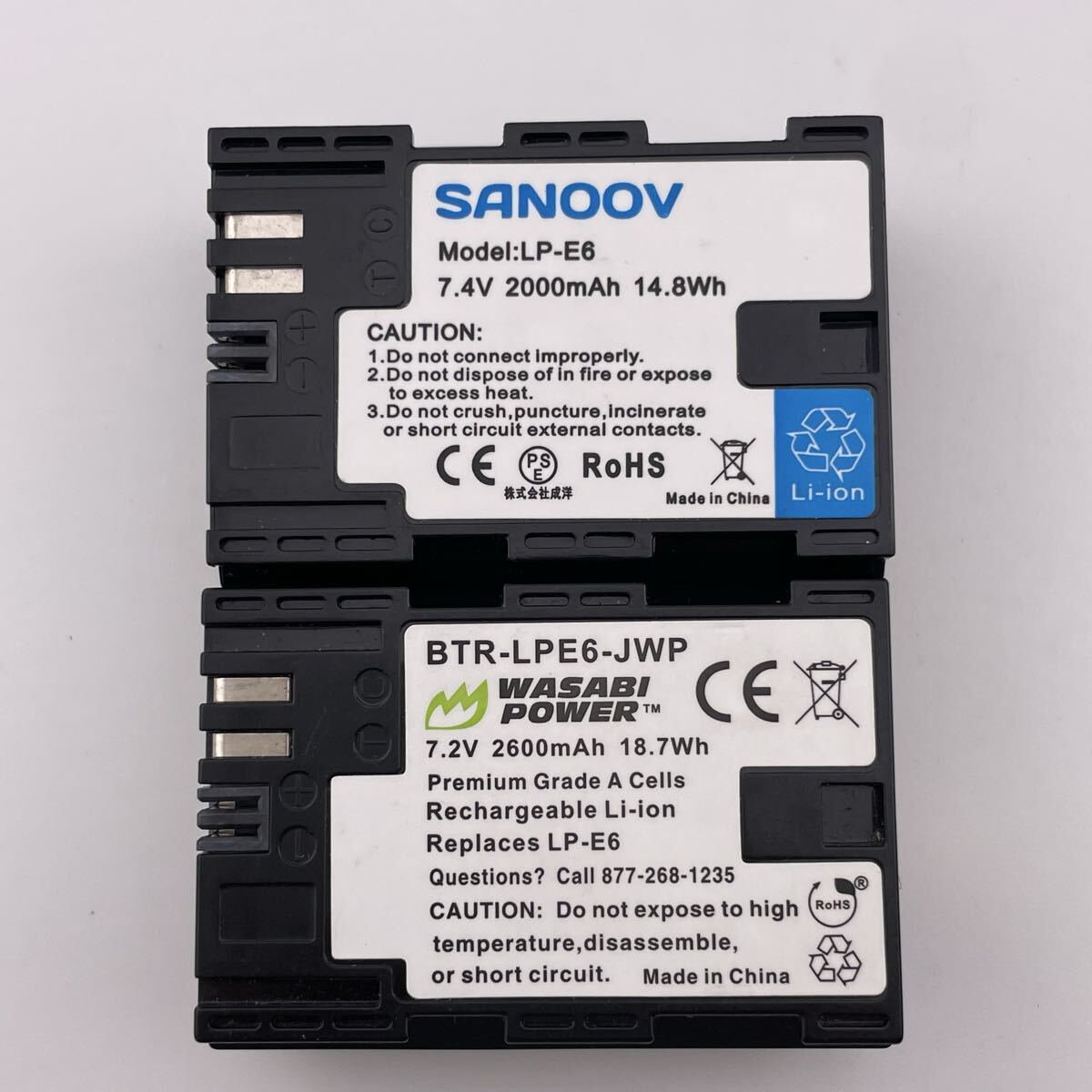 2個セット【動作確認済】送料無料 中古 互換品 バッテリー Canon キャノン キヤノン LP-E6 バッテリーパック 満充電後計測拍卖