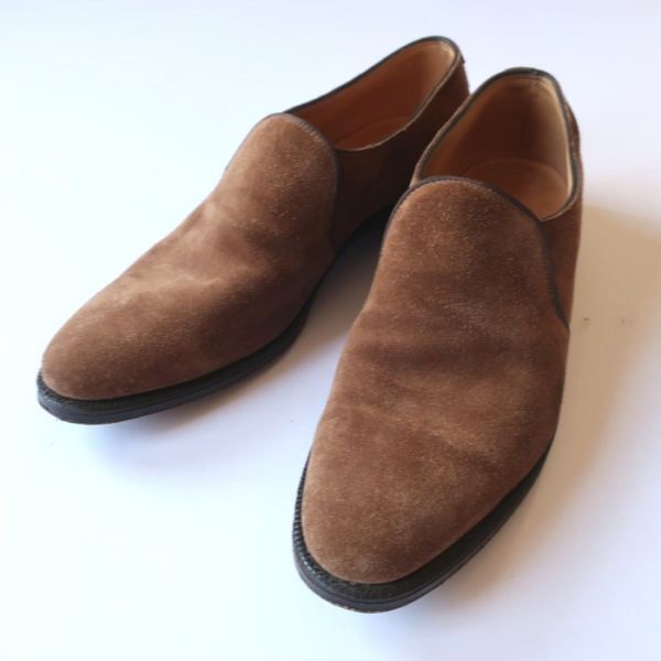 極美品 ジョンロブ John Lobb スエードローファー/定33万/EDWARD/革靴 ブラウン 5D(5541)caacj拍卖