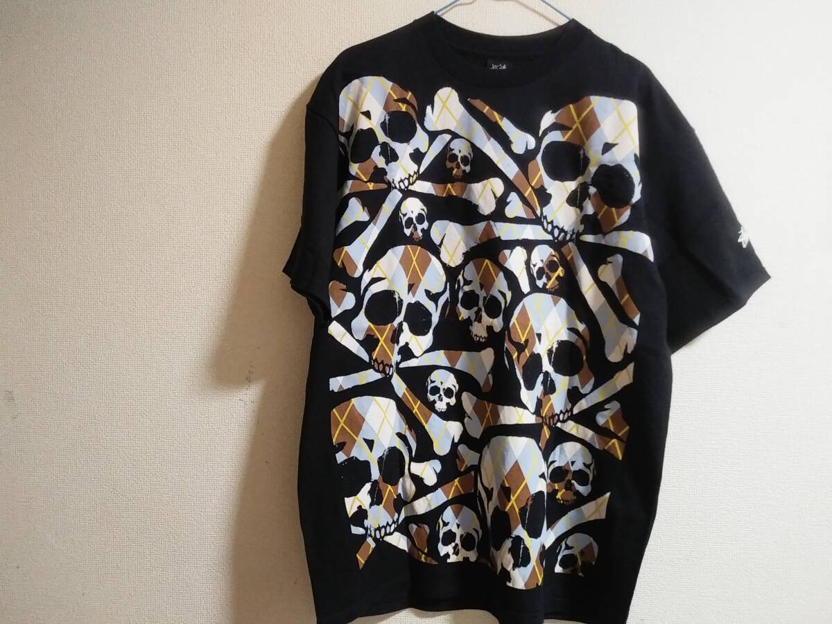 STUSSY スカルTシャツ Lサイズ ブラック拍卖