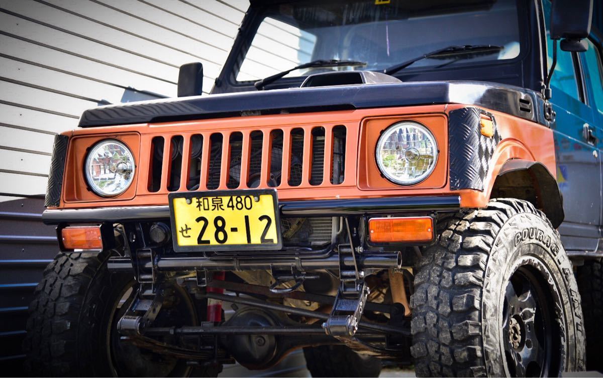ジムニー JA11 JA71 SJ30 フロント バンパー ウインカー取付可能 K-9 jimny パイプバンパー ブラック 黒拍卖