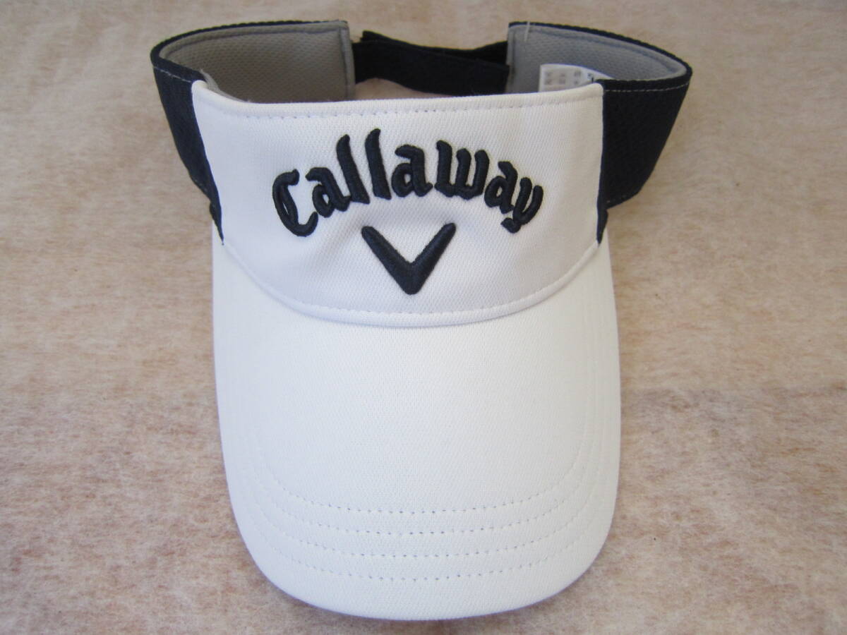 Callaway(キャロウェイ)  サンバイザー  白/紺 ポリエステル  フリーサイズ 約59~61㎝ ok2509A拍卖