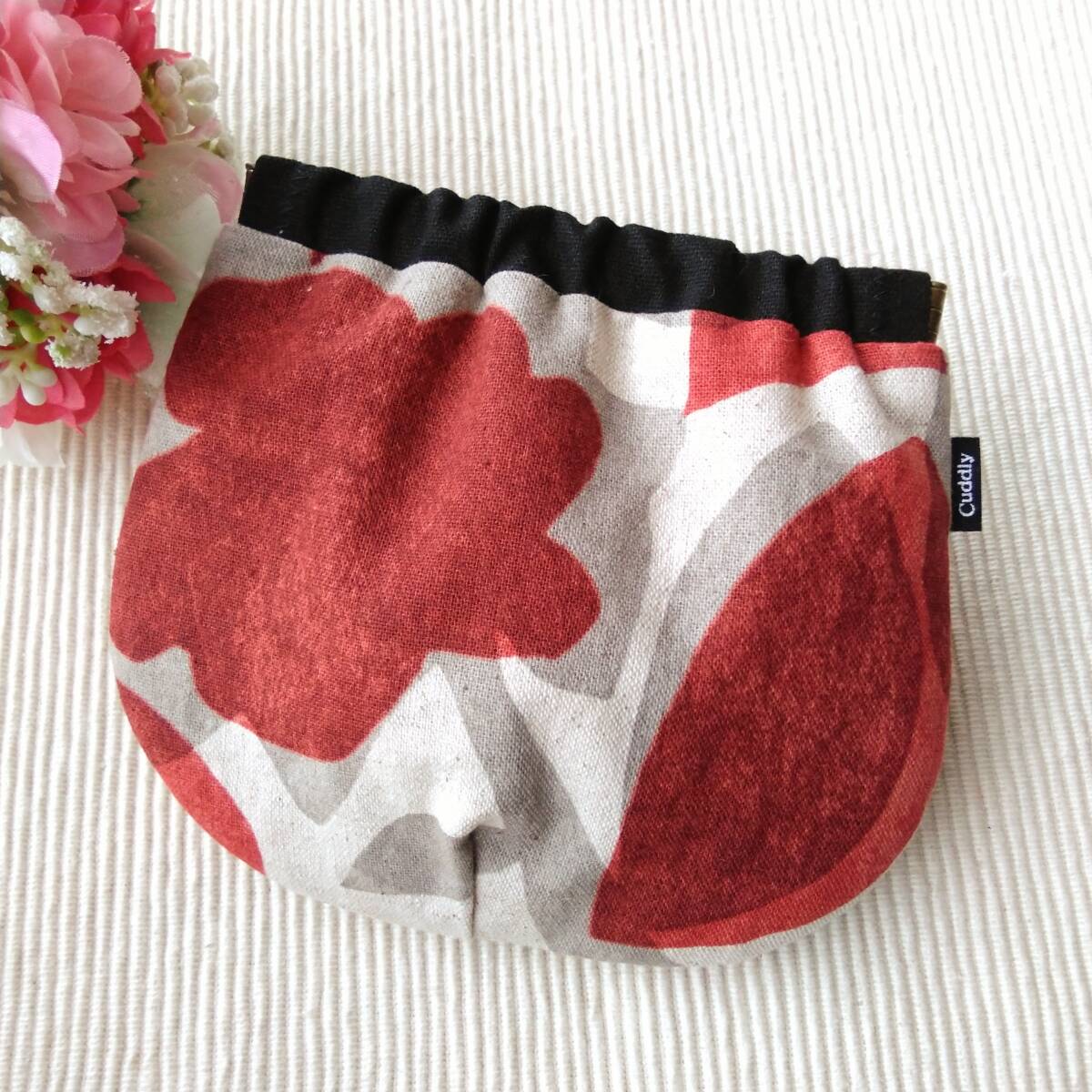 ハンドメイド バネポーチ ルオント レッド拍卖