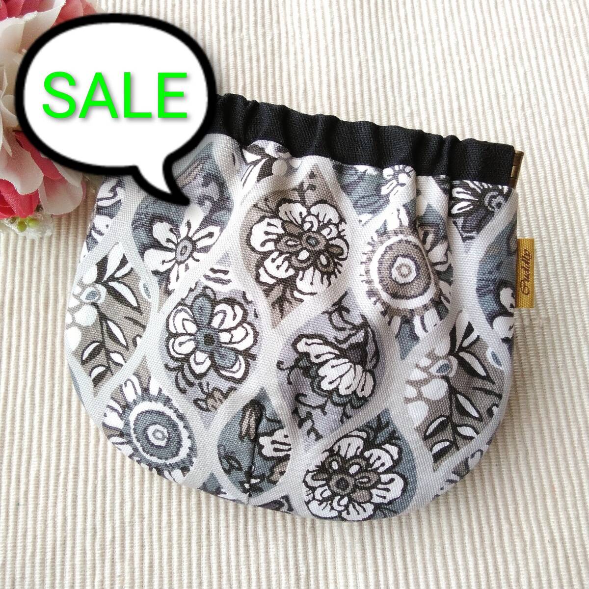 SALE ハンドメイド バネポーチ サンタフェ ブラック拍卖