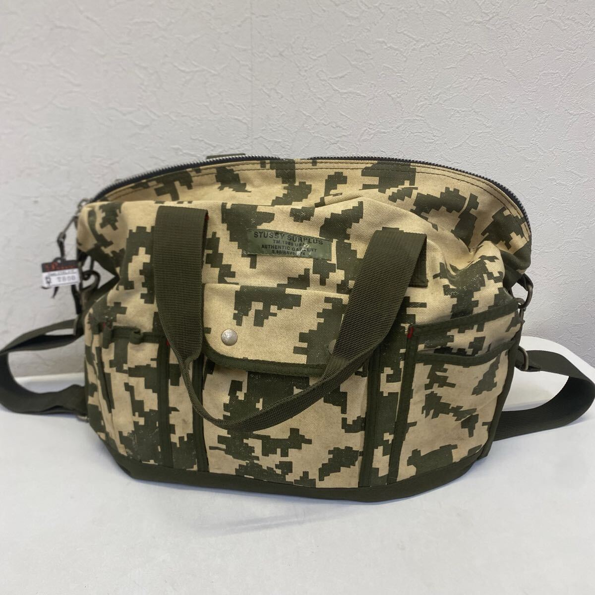 STUSSY DIGITAL CAMO BAG ステューシー デジカモ デジタル カモ バッグ size 縦 31 横 36 マチ 14.5cm 90年代 オールドステューシー拍卖