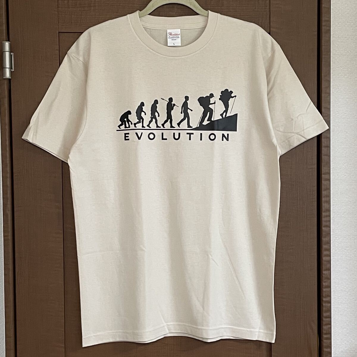 Tシャツ 登山 Lサイズ メンズ レディース ジュニア 半袖 ティシャツ 山登り ハイキング クライミング おもしろ進化論拍卖