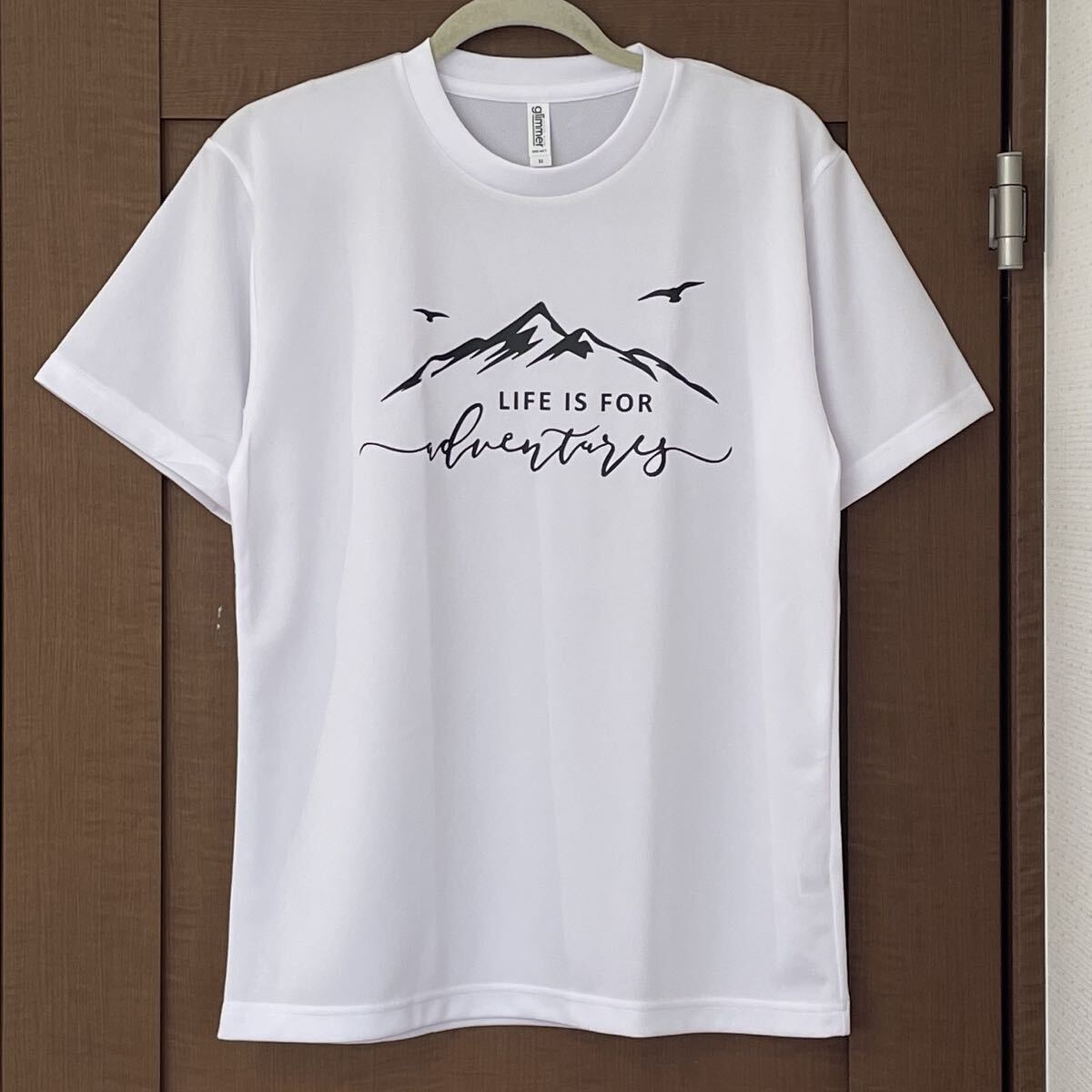 ドライ Tシャツ 登山 Mサイズ メンズ レディース ジュニア 半袖 ティシャツ 山登り ハイキング ウォーキング 白 ホワイト拍卖