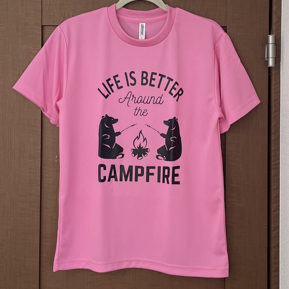 ドライ Tシャツ キャンプ Mサイズ メンズ レディース ジュニア 半袖 ティシャツ キャンピング キャンプファイヤー拍卖