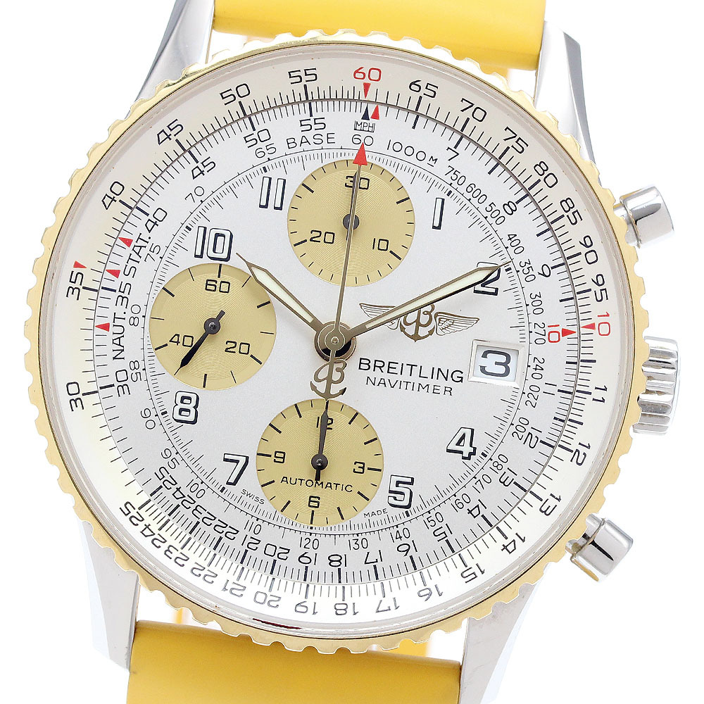 ブライトリング BREITLING D13322 ナビタイマー クロノグラフ YGベゼル 自動巻き メンズ 良品 _908667拍卖