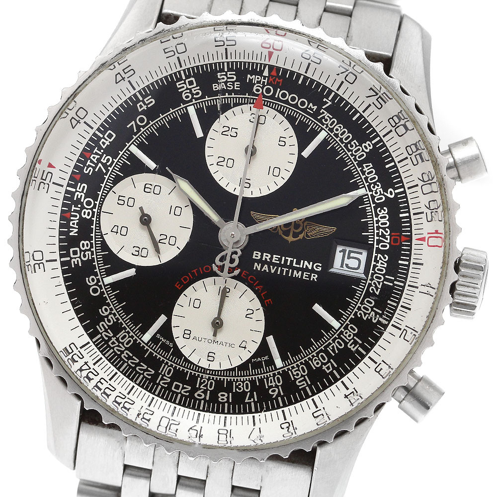 ブライトリング BREITLING A13330 ナビタイマー ファイターズ デイト クロノグラフ 自動巻き メンズ 保証書付き_848892拍卖