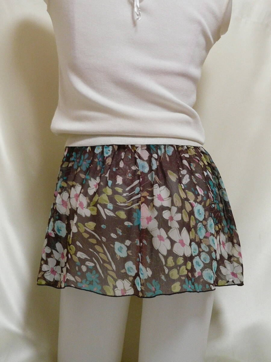 ♪♪こげ茶色にお花柄の超マイクロミニ☆シックにシースルー^^♪♪ 拍卖