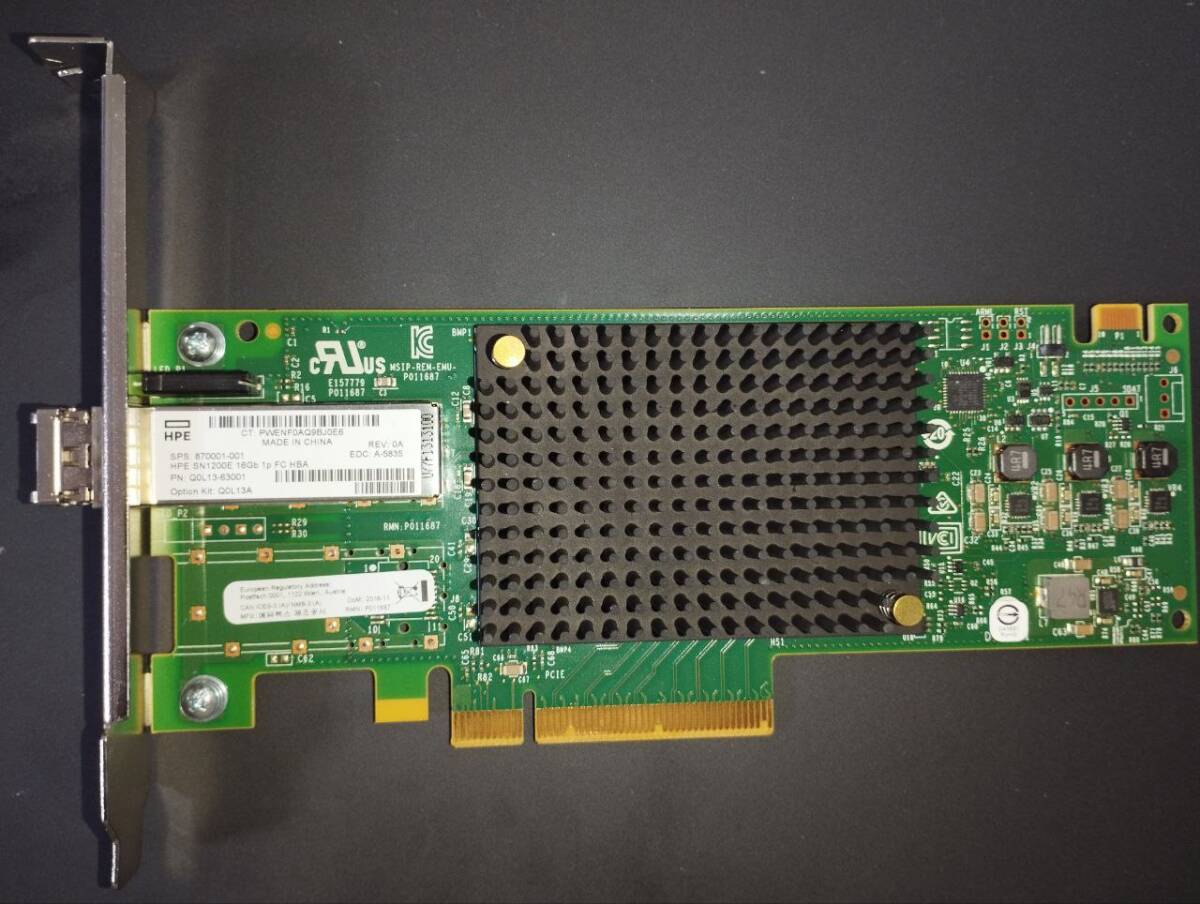 HPE StoreFabric SN1200E 16Gb シングルポート Q0L13A SFP FC HBA / High Profile / トランシーバー付き拍卖