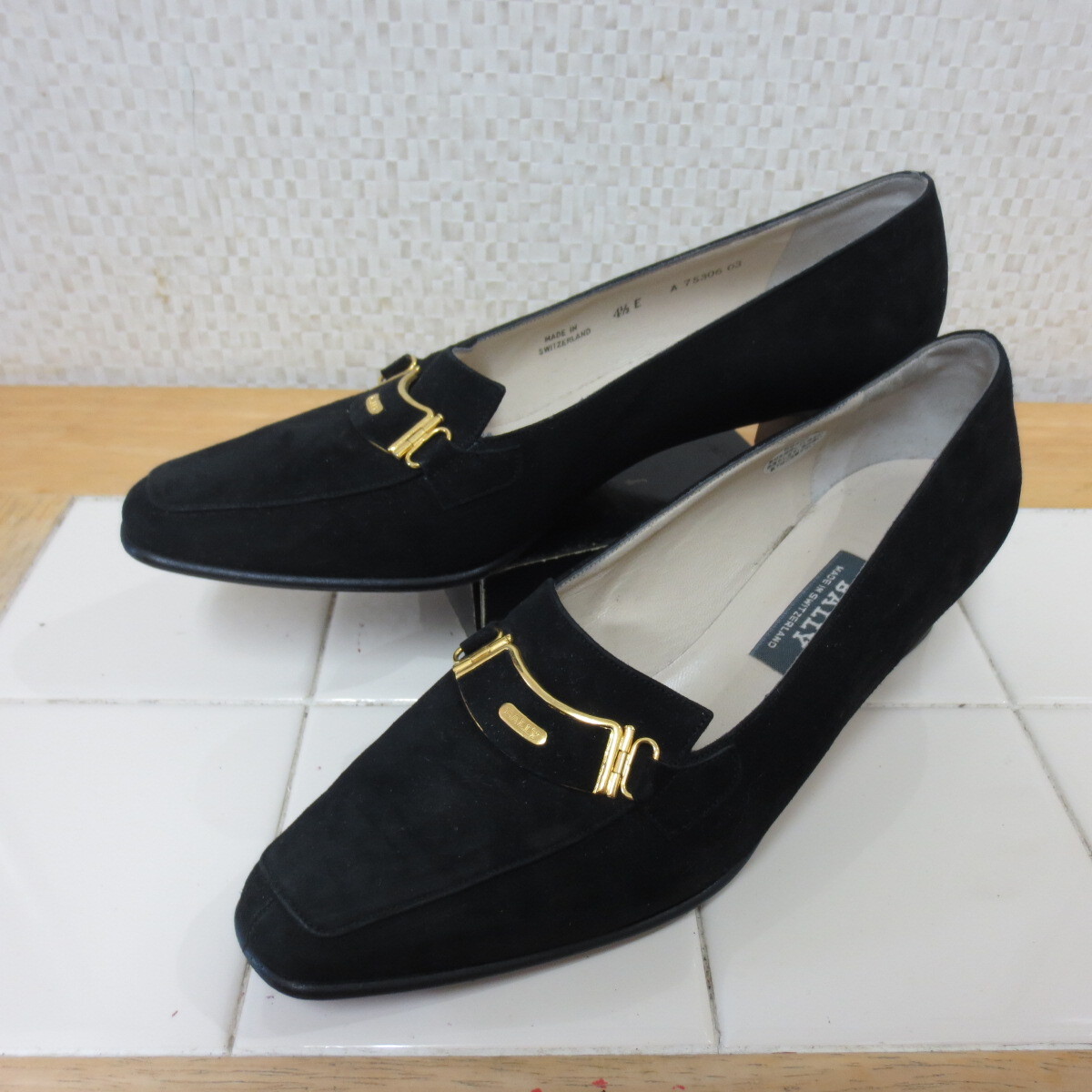 バリー パンプス 黒 スエード 24.5㎝ BALLY レタパ600円 I9/12拍卖